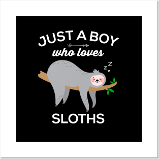 Sloths for Boys: Funny Just a Boy Who Loves Sloths Posters and Art